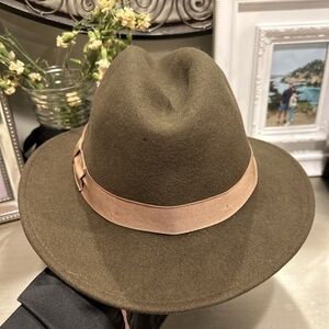 Orvis Olive Wool Fedora with Tan Band